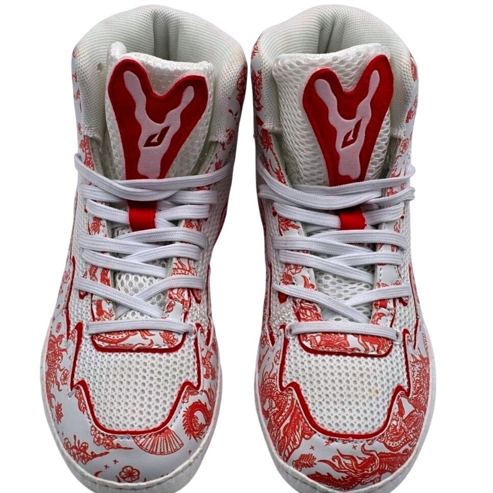 Demand DSCMFRT Red Dragon Scavengers Wrestling Shoes White Red Mens 5 Womens 6.5